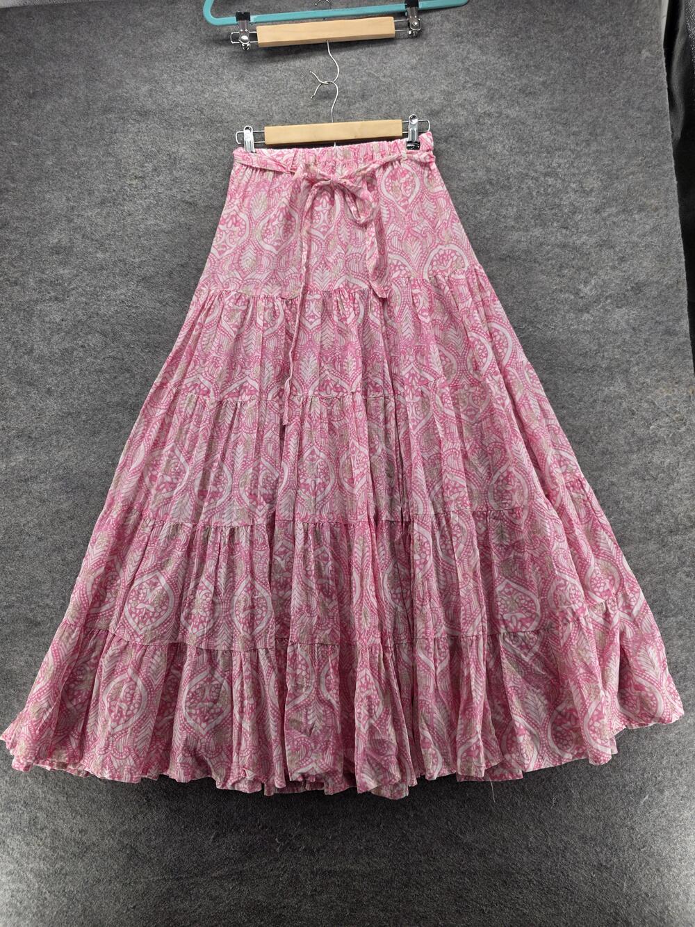 Antica Sartoria By Giacomo Cinque Skirt Womens One Size Pink Paisley Maxi Boho